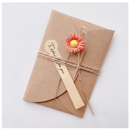 Pmnzdy 20 Set Grußkarte mit Getrocknete Blumen Dekoration Retro Kraftpapier Blanko Umschläge-Grußkarte Mini Briefumschläge mit Karten Hochzeitskarten Orange-Gänseblümchen L=110 * 175MM Pmnzdy 20 Set Grußkarte mit Getrocknete Blumen Dekoration Retro Kraftpapier Blanko Umschläge-Grußkarte Mini Briefumschläge mit Karten Hochzeitskarten Orange-Gänseblümchen L=110 * 175MM von Pmnzdy