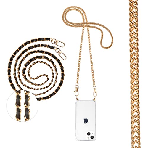 Pnakqil 2 Stück Handykette für Apple iPhone 15 Plus 6,7" Hülle mit Band, Handyhülle Necklace Handy Kette Kordel zum Umhängen Schutzhülle, Trasparente TPU Bumper Stoßfest Smartphone Case, Lanyard 3 von Pnakqil