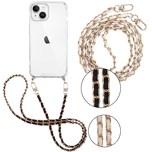 Pnakqil 2 Stück Handykette für Samsung Galaxy S21 Ultra (5G) 6,8" Hülle mit Band, Handy Kette Kordel zum Umhängen Necklace Harte Handyhülle, Trasparente TPU Bumper Stoßfest Smartphone Case, Lanyard 4 von Pnakqil