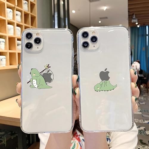 Pnakqil 2 Stück Hülle für iPhone 12/12 Pro 6.1", Durchsichtig HandyHülle mit Dinosaurier Aesthetic Motiv Mode Chic Muster, Transparent Silikon TPU Stoßfeste Bumper Schutzhülle für Mädchen, 05 von Pnakqil