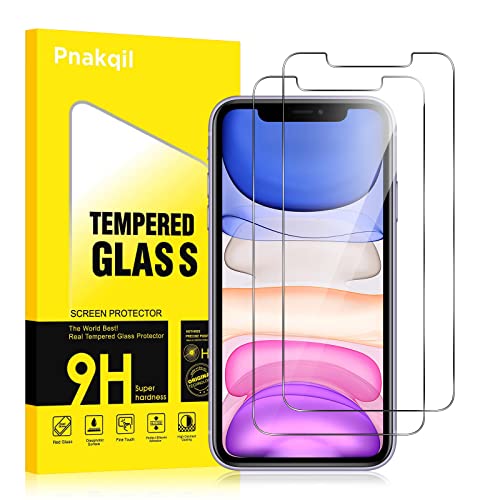 Pnakqil 2 Stück für Schutzfolie für iPhone 11/XR Schutzfolie 9H Härte Full Screen Schutzglas Ultra-HD Displayschutzfolie Blasenfrei Anti-Kratzen Ultra-Klar Anti-Fingerprint 6,1" von Pnakqil