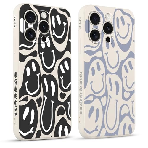 Pnakqil 2 stück Handyhülle für Apple iPhone 15 Pro 6.1",Hülle Lustiges Verdrehtes Lächeln Face Grimace Bemaltes Muster süß Aesthetic Mädchen Silikon Schutzhülle Tasche Schön Kameraschutz Case Pnakqil 2 stück Handyhülle für Apple iPhone 15 Pro 6.1",Hülle Lustiges Verdrehtes Lächeln Face Grimace Bemaltes Muster süß Aesthetic Mädchen Silikon Schutzhülle Tasche Schön Kameraschutz Case von Pnakqil