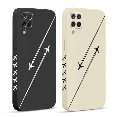 Pnakqil 2 stück Handyhülle für Samsung Galaxy A12 4G 6,5",Hülle Travel Flugzeug Schwarz Muster Design süß Aesthetic Schön Mädchen Kameraschutz Stoßfeste Case Silikon Schutzhülle Tasche Pnakqil 2 stück Handyhülle für Samsung Galaxy A12 4G 6,5",Hülle Travel Flugzeug Schwarz Muster Design süß Aesthetic Schön Mädchen Kameraschutz Stoßfeste Case Silikon Schutzhülle Tasche von Pnakqil