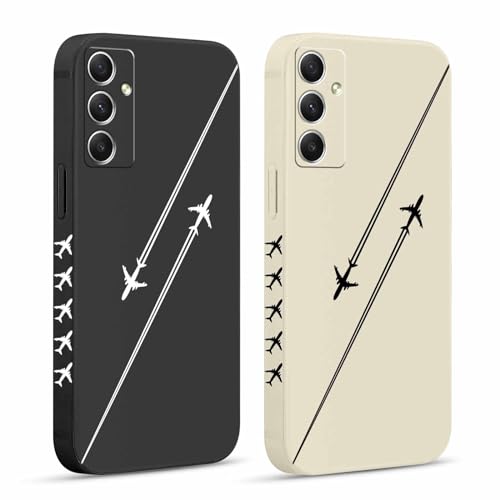 Pnakqil 2 stück Handyhülle für Samsung Galaxy A34 5G 6,5",Hülle Travel Flugzeug Schwarz Muster Design süß Aesthetic Schön Mädchen Kameraschutz Stoßfeste Case Silikon Schutzhülle Tasche Pnakqil 2 stück Handyhülle für Samsung Galaxy A34 5G 6,5",Hülle Travel Flugzeug Schwarz Muster Design süß Aesthetic Schön Mädchen Kameraschutz Stoßfeste Case Silikon Schutzhülle Tasche von Pnakqil