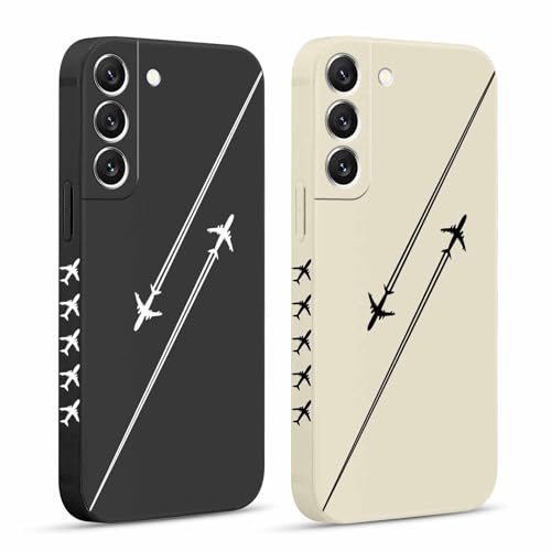 Pnakqil 2 stück Handyhülle für Samsung Galaxy S22 5G 6,1",Hülle Travel Flugzeug Schwarz Muster Design süß Aesthetic Schön Mädchen Kameraschutz Stoßfeste Case Silikon Schutzhülle Tasche Pnakqil 2 stück Handyhülle für Samsung Galaxy S22 5G 6,1",Hülle Travel Flugzeug Schwarz Muster Design süß Aesthetic Schön Mädchen Kameraschutz Stoßfeste Case Silikon Schutzhülle Tasche von Pnakqil