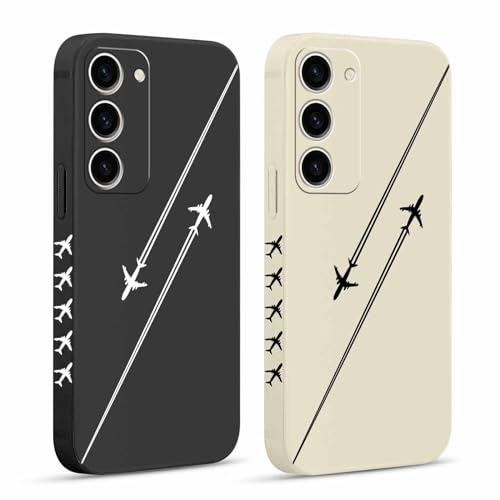 Pnakqil 2 stück Handyhülle für Samsung Galaxy S23 5G 6,1",Hülle Travel Flugzeug Schwarz Muster Design süß Aesthetic Schön Mädchen Kameraschutz Stoßfeste Case Silikon Schutzhülle Tasche Pnakqil 2 stück Handyhülle für Samsung Galaxy S23 5G 6,1",Hülle Travel Flugzeug Schwarz Muster Design süß Aesthetic Schön Mädchen Kameraschutz Stoßfeste Case Silikon Schutzhülle Tasche von Pnakqil