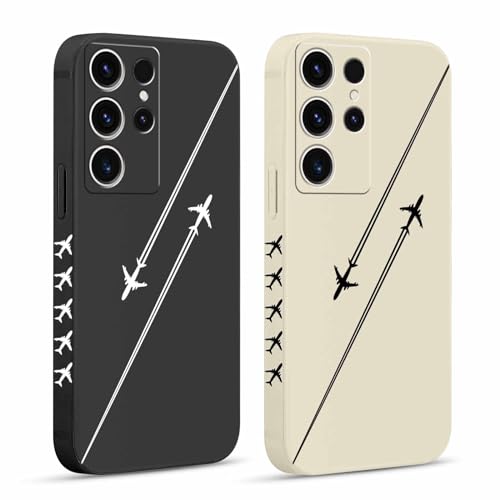 Pnakqil 2 stück Handyhülle für Samsung Galaxy S23 Ultra 5G 6,8",Hülle Travel Flugzeug Schwarz Muster Design süß Aesthetic Schön Mädchen Kameraschutz Stoßfeste Case Silikon Schutzhülle Tasche Pnakqil 2 stück Handyhülle für Samsung Galaxy S23 Ultra 5G 6,8",Hülle Travel Flugzeug Schwarz Muster Design süß Aesthetic Schön Mädchen Kameraschutz Stoßfeste Case Silikon Schutzhülle Tasche von Pnakqil