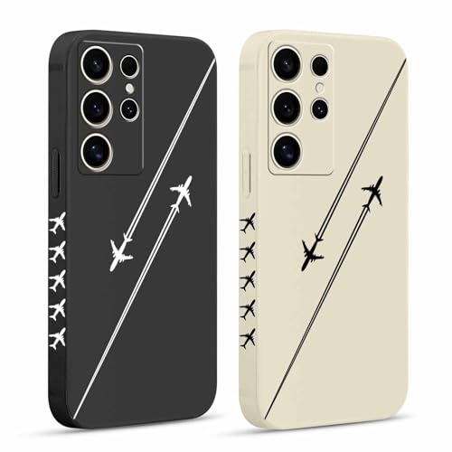 Pnakqil 2 stück Handyhülle für Samsung Galaxy S24 Ultra 5G 6,8",Hülle Travel Flugzeug Schwarz Muster Design süß Aesthetic Schön Mädchen Kameraschutz Stoßfeste Case Silikon Schutzhülle Tasche Pnakqil 2 stück Handyhülle für Samsung Galaxy S24 Ultra 5G 6,8",Hülle Travel Flugzeug Schwarz Muster Design süß Aesthetic Schön Mädchen Kameraschutz Stoßfeste Case Silikon Schutzhülle Tasche von Pnakqil