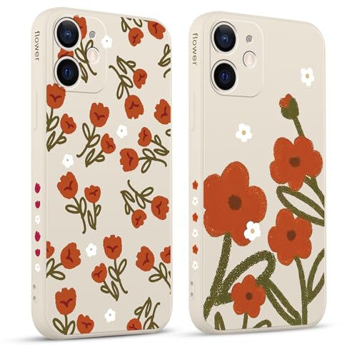 Pnakqil 2 stück Handyhülle für iPhone 12 Pro Max 6,7",Hülle süßer Orange Blumen Muster Aesthetic Frauen Design süß Aesthetic Schön Mädchen Kameraschutz Stoßfeste Case Silikon Schutzhülle Tasche Pnakqil 2 stück Handyhülle für iPhone 12 Pro Max 6,7",Hülle süßer Orange Blumen Muster Aesthetic Frauen Design süß Aesthetic Schön Mädchen Kameraschutz Stoßfeste Case Silikon Schutzhülle Tasche von Pnakqil