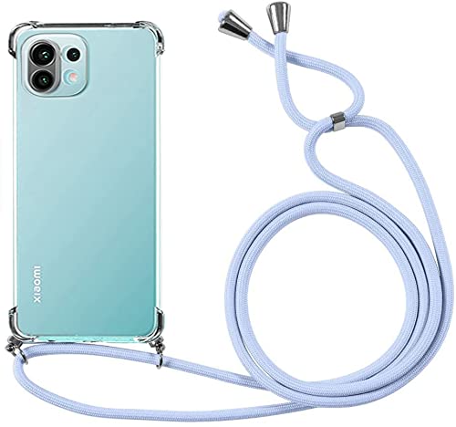 Pnakqil Handykette Hülle für Xiaomi Mi 11 Lite 4G/5G 6.55" Handyhülle mit Kordel Necklace Schnur Airbag Anti-Fall Bumper Weich Silikon Schutzhülle Case Kompatibel mit Xiaomi 11 Lite,Lila Pnakqil Handykette Hülle für Xiaomi Mi 11 Lite 4G/5G 6.55" Handyhülle mit Kordel Necklace Schnur Airbag Anti-Fall Bumper Weich Silikon Schutzhülle Case Kompatibel mit Xiaomi 11 Lite,Lila von Pnakqil