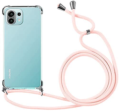 Pnakqil Handykette Hülle für Xiaomi Mi 11 Lite 4G/5G 6.55" Handyhülle mit Kordel Necklace Schnur Airbag Anti-Fall Bumper Weich Silikon Schutzhülle Case Kompatibel mit Xiaomi 11 Lite,Rose Pnakqil Handykette Hülle für Xiaomi Mi 11 Lite 4G/5G 6.55" Handyhülle mit Kordel Necklace Schnur Airbag Anti-Fall Bumper Weich Silikon Schutzhülle Case Kompatibel mit Xiaomi 11 Lite,Rose von Pnakqil