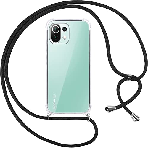 Pnakqil Handykette Hülle für Xiaomi Mi 11 Lite 4G/5G 6.55" Handyhülle mit Kordel Necklace Schnur Airbag Anti-Fall Bumper Weich Silikon Schutzhülle Case Kompatibel mit Xiaomi 11 Lite,Schwarz Pnakqil Handykette Hülle für Xiaomi Mi 11 Lite 4G/5G 6.55" Handyhülle mit Kordel Necklace Schnur Airbag Anti-Fall Bumper Weich Silikon Schutzhülle Case Kompatibel mit Xiaomi 11 Lite,Schwarz von Pnakqil