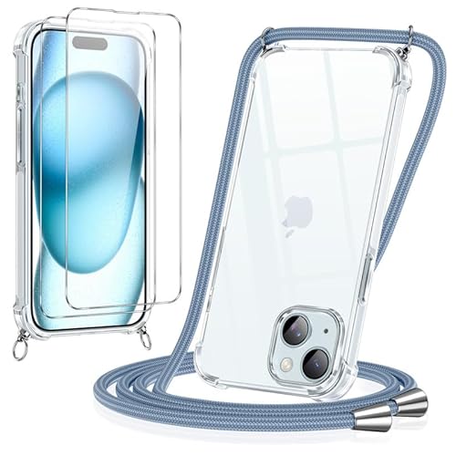 Pnakqil Handykette Hülle für iPhone 15 Pro Max Hülle mit Band + 2 Stück Glas Schutzfolie Transparent Silikon Handyhülle mit Kette Schutzhülle für iPhone 15 Pro Max Milchgrau Pnakqil Handykette Hülle für iPhone 15 Pro Max Hülle mit Band + 2 Stück Glas Schutzfolie Transparent Silikon Handyhülle mit Kette Schutzhülle für iPhone 15 Pro Max Milchgrau von Pnakqil