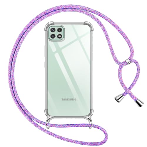 Pnakqil Handykette für Samsung Galaxy A22 5G Hülle mit Band, Transparent Weich Silikon mit Kordel Necklace Schnur Anti-Fall Bumper Schutzhülle Case Kompatibel mit Samsung A22 5G 6.6", Lila Pnakqil Handykette für Samsung Galaxy A22 5G Hülle mit Band, Transparent Weich Silikon mit Kordel Necklace Schnur Anti-Fall Bumper Schutzhülle Case Kompatibel mit Samsung A22 5G 6.6", Lila von Pnakqil