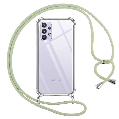 Pnakqil Handykette für Samsung Galaxy A32 5G Hülle mit Band, Transparent Weich Silikon mit Kordel Necklace Schnur Anti-Fall Bumper Schutzhülle Case Kompatibel mit Samsung A32 5G 6.5", Grün Pnakqil Handykette für Samsung Galaxy A32 5G Hülle mit Band, Transparent Weich Silikon mit Kordel Necklace Schnur Anti-Fall Bumper Schutzhülle Case Kompatibel mit Samsung A32 5G 6.5", Grün von Pnakqil