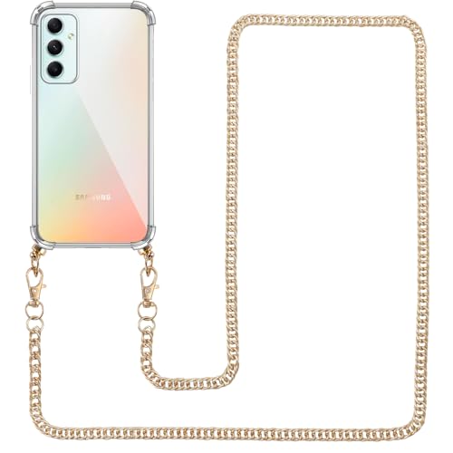 Pnakqil Handykette für Samsung Galaxy A34 5G Hülle mit Band, Durchsichtig Silikon Handyhülle mit Kette, Transparent Anti-Fall Schutzhülle mit Kordel für Samsung A34 5G, Metallkette - Gold Pnakqil Handykette für Samsung Galaxy A34 5G Hülle mit Band, Durchsichtig Silikon Handyhülle mit Kette, Transparent Anti-Fall Schutzhülle mit Kordel für Samsung A34 5G, Metallkette - Gold von Pnakqil