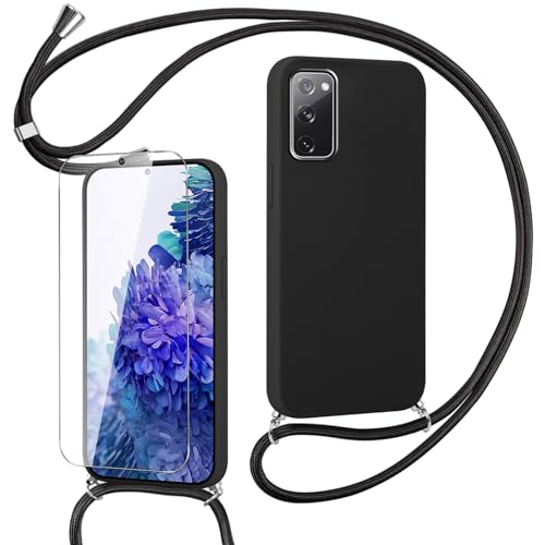 Pnakqil Handykette für Samsung Galaxy S20 FE 5G Hülle mit Displayschutzfolien, Ultra Dünn Stoßfeste Handyhülle Aesthetic Mattiertes Silikon Schutzhülle Case mit Band für Samsung S20 FE 5G-Schwarze Pnakqil Handykette für Samsung Galaxy S20 FE 5G Hülle mit Displayschutzfolien, Ultra Dünn Stoßfeste Handyhülle Aesthetic Mattiertes Silikon Schutzhülle Case mit Band für Samsung S20 FE 5G-Schwarze von Pnakqil
