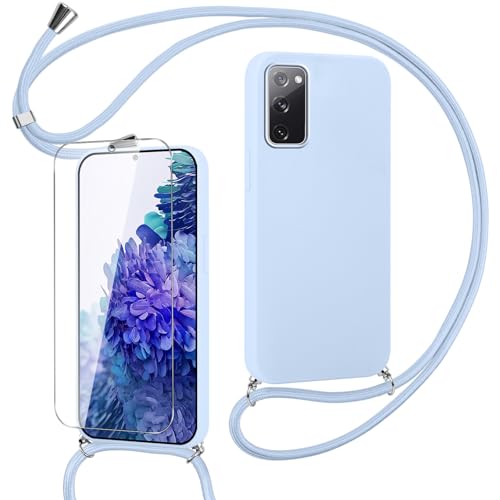 Pnakqil Handykette für Samsung Galaxy S20 FE 5G Hülle mit Displayschutzfolien, Ultra Dünn Stoßfeste Handyhülle Aesthetic Mattiertes Silikon Schutzhülle Case mit Band für Samsung S20 FE 5G-Lila Pnakqil Handykette für Samsung Galaxy S20 FE 5G Hülle mit Displayschutzfolien, Ultra Dünn Stoßfeste Handyhülle Aesthetic Mattiertes Silikon Schutzhülle Case mit Band für Samsung S20 FE 5G-Lila von Pnakqil