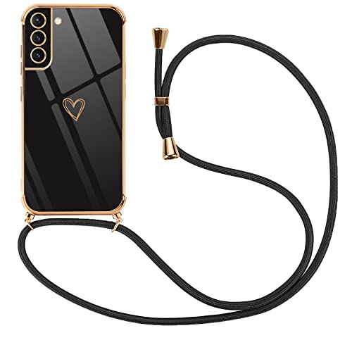 Pnakqil Handykette für Samsung Galaxy S21 5G Hülle mit Band, Ultra Dünn Silikon Handyhülle mit um Umhängen, Herz Love Muster Schutzhülle mit Kordel für Samsung S21 5G 6.2 Zoll, Stoßfeste Case, Schwarz Pnakqil Handykette für Samsung Galaxy S21 5G Hülle mit Band, Ultra Dünn Silikon Handyhülle mit um Umhängen, Herz Love Muster Schutzhülle mit Kordel für Samsung S21 5G 6.2 Zoll, Stoßfeste Case, Schwarz von Pnakqil