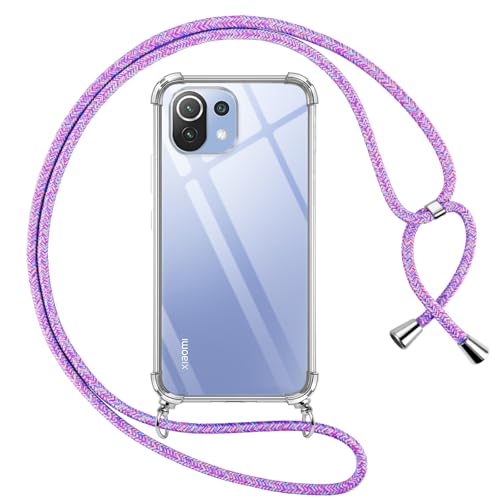 Pnakqil Handykette für Xiaomi 11 Lite 5G NE/Mi 11 Lite 4G/5G Hülle mit Band, Transparent Silikon mit Kordel Necklace Schnur Anti-Fall Bumper Schutzhülle Case Kompatibel mit Xiaomi 11 Lite 6.55", Lila Pnakqil Handykette für Xiaomi 11 Lite 5G NE/Mi 11 Lite 4G/5G Hülle mit Band, Transparent Silikon mit Kordel Necklace Schnur Anti-Fall Bumper Schutzhülle Case Kompatibel mit Xiaomi 11 Lite 6.55", Lila von Pnakqil