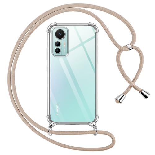 Pnakqil Handykette für Xiaomi 12/12X 5G Hülle mit Band, Transparent Weich Silikon mit Kordel Necklace Schnur Anti-Fall Bumper Schutzhülle Case Kompatibel mit Mi 12/12X 5G 6.28", Khaki Pnakqil Handykette für Xiaomi 12/12X 5G Hülle mit Band, Transparent Weich Silikon mit Kordel Necklace Schnur Anti-Fall Bumper Schutzhülle Case Kompatibel mit Mi 12/12X 5G 6.28", Khaki von Pnakqil