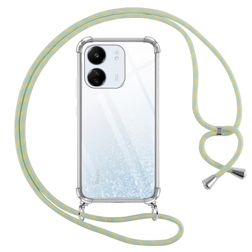 Pnakqil Handykette für Xiaomi Redmi 13C Hülle mit Band, Transparent Weich Silikon mit Kordel Necklace Schnur Anti-Fall Bumper Schutzhülle Case Kompatibel mit Redmi 13C 6.74", Grün Pnakqil Handykette für Xiaomi Redmi 13C Hülle mit Band, Transparent Weich Silikon mit Kordel Necklace Schnur Anti-Fall Bumper Schutzhülle Case Kompatibel mit Redmi 13C 6.74", Grün von Pnakqil