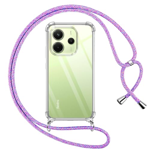 Pnakqil Handykette für Xiaomi Redmi Note 14 4G Hülle mit Band, Transparent Weich Silikon mit Kordel Necklace Schnur Anti-Fall Bumper Schutzhülle Case Kompatibel mit Xiaomi Redmi Note 14 4G, Lila Pnakqil Handykette für Xiaomi Redmi Note 14 4G Hülle mit Band, Transparent Weich Silikon mit Kordel Necklace Schnur Anti-Fall Bumper Schutzhülle Case Kompatibel mit Xiaomi Redmi Note 14 4G, Lila von Pnakqil