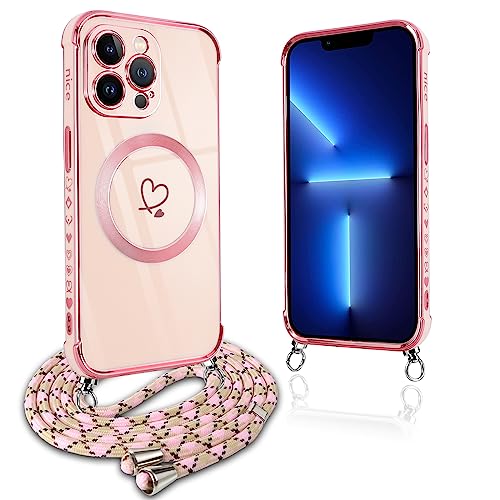 Pnakqil Handykette für iPhone 13 Pro Hülle mit Band, Kompatibel mit MagSafe, Handyhülle Ultra Dünn Silikon Magnetisch mit Herz Love Muster Schutzhülle mit Kordel für iPhone 13Pro 6.1 Zoll, Rosa Pnakqil Handykette für iPhone 13 Pro Hülle mit Band, Kompatibel mit MagSafe, Handyhülle Ultra Dünn Silikon Magnetisch mit Herz Love Muster Schutzhülle mit Kordel für iPhone 13Pro 6.1 Zoll, Rosa von Pnakqil
