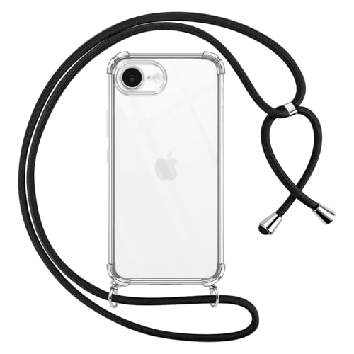 Pnakqil Handykette für iPhone 16E/iPhone SE 4 2025 Hülle mit Band, Transparent Weich Silikon mit Kordel Necklace Schnur Anti-Fall Bumper Schutzhülle Case Kompatibel mit iPhone 16E 6.1", Schwarz Pnakqil Handykette für iPhone 16E/iPhone SE 4 2025 Hülle mit Band, Transparent Weich Silikon mit Kordel Necklace Schnur Anti-Fall Bumper Schutzhülle Case Kompatibel mit iPhone 16E 6.1", Schwarz von Pnakqil