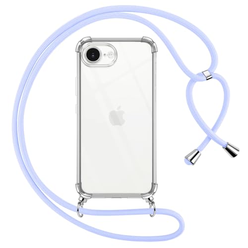 Pnakqil Handykette für iPhone 16E/iPhone SE 4 2025 Hülle mit Band, Transparent Weich Silikon mit Kordel Necklace Schnur Anti-Fall Bumper Schutzhülle Case Kompatibel mit iPhone 16E 6.1", Violett Pnakqil Handykette für iPhone 16E/iPhone SE 4 2025 Hülle mit Band, Transparent Weich Silikon mit Kordel Necklace Schnur Anti-Fall Bumper Schutzhülle Case Kompatibel mit iPhone 16E 6.1", Violett von Pnakqil