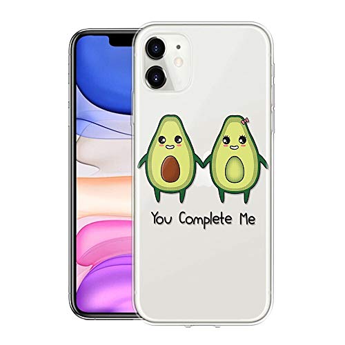 Pnakqil Hülle Kompatibel mit Apple iPhone 14 Pro Max 6,7", Transparent Weiche Silikon TPU Ultradünne Case mit Mode Muster Handyhülle Stoßfest Schutzhülle Cover für iPhone 14 Pro Max, Avocado 2 von Pnakqil