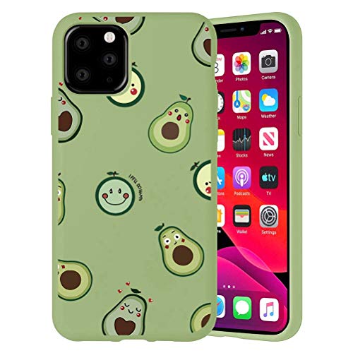 Pnakqil Hülle Kompatibel mit Oppo Realme C11, Grün Weiche Silikon TPU Ultradünne Case mit Muster Motiv Stylische Handyhülle STO?fest Schutzhülle Cover für Oppo Realme C11 6,5'', Avocado 1 von Pnakqil