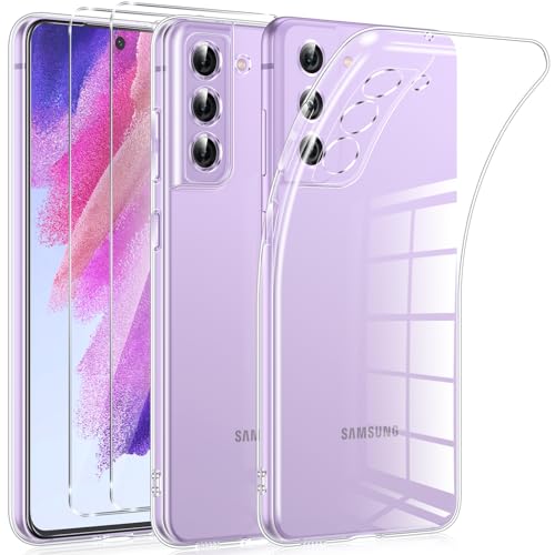 Pnakqil Hülle Kompatibel mit Samsung Galaxy S21 FE 4G/5G, 1 Handyhülle mit 2 Stück Schutzfolie, Handyhülle Klare stoßfeste dünne Silikon case Soft Schutzhülle für Samsung S21 FE - Transparent Pnakqil Hülle Kompatibel mit Samsung Galaxy S21 FE 4G/5G, 1 Handyhülle mit 2 Stück Schutzfolie, Handyhülle Klare stoßfeste dünne Silikon case Soft Schutzhülle für Samsung S21 FE - Transparent von Pnakqil