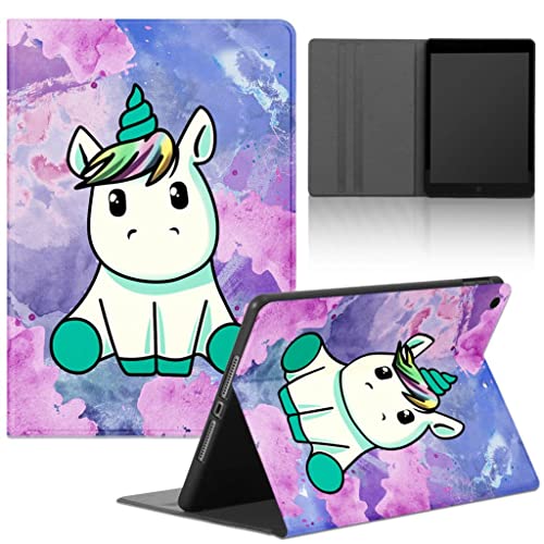 Pnakqil Hülle für Apple iPad Air 2020/2022 10,9 Zoll PU Leder Flip Schutzhülle TPU Schwarz Weiches Silikon Stoßfest Multi-Winkel Verstellbar Ständer Tablet Folio Cover für iPad Air 4, Air 5, Einhörner von Pnakqil