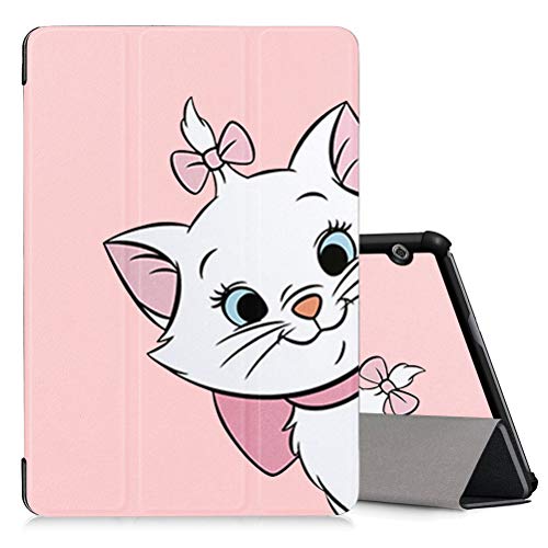 Pnakqil Hülle für Huawei MediaPad T5 10 (10.1 Zoll), PU Leder Trifold Stand Schutzhülle Ultra Dünn Smart Abdeckung mit Auto Aufwachen/Schlaf Tablet Cover, Katze 02 von Pnakqil