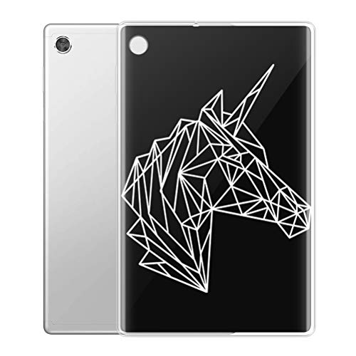 Pnakqil Hülle kompatibel mit Lenovo Tab M10 TB-X605/TB-X505 10,1 Zoll Tablet Weiche TPU Silikonhülle Semi-Transparente Cover Scratch-Resistant Case Ultradünn Schutzhülle, Pferd von Pnakqil