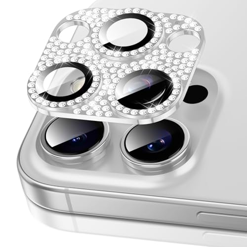 Pnakqil Kameraschutz für iPhone 13 Pro / 13 Pro Max Kamera Schutz Glitzer, Bling Diamant Ultra-Klar HD Objektivschutz 9H Härte Anti-Kratzer Gehärtetes Glas Linse Schutzfolie für iPhone 13 Pro, Silber Pnakqil Kameraschutz für iPhone 13 Pro / 13 Pro Max Kamera Schutz Glitzer, Bling Diamant Ultra-Klar HD Objektivschutz 9H Härte Anti-Kratzer Gehärtetes Glas Linse Schutzfolie für iPhone 13 Pro, Silber von Pnakqil