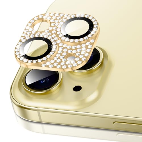 Pnakqil Kameraschutz für iPhone 14/14 Plus/iPhone 15/15 Plus Kamera Schutz Glitzer, Bling Diamant Ultra-Klar HD Objektivschutz 9H Härte Anti-Kratzer Gehärtetes Glas Linse Schutzfolie, Gold Pnakqil Kameraschutz für iPhone 14/14 Plus/iPhone 15/15 Plus Kamera Schutz Glitzer, Bling Diamant Ultra-Klar HD Objektivschutz 9H Härte Anti-Kratzer Gehärtetes Glas Linse Schutzfolie, Gold von Pnakqil