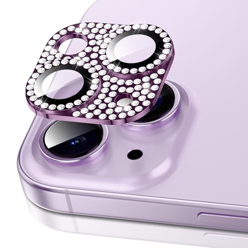 Pnakqil Kameraschutz für iPhone 14/14 Plus/iPhone 15/15 Plus Kamera Schutz Glitzer, Bling Diamant Ultra-Klar HD Objektivschutz 9H Härte Anti-Kratzer Gehärtetes Glas Linse Schutzfolie, Violett Pnakqil Kameraschutz für iPhone 14/14 Plus/iPhone 15/15 Plus Kamera Schutz Glitzer, Bling Diamant Ultra-Klar HD Objektivschutz 9H Härte Anti-Kratzer Gehärtetes Glas Linse Schutzfolie, Violett von Pnakqil