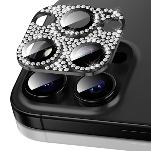 Pnakqil Kameraschutz für iPhone 15 Pro / 15 Pro Max Kamera Schutz Glitzer, Bling Diamant Ultra-Klar HD Objektivschutz 9H Härte Anti-Kratzer Gehärtetes Glas Linse Schutzfolie für iPhone 15 Pro,Schwarz Pnakqil Kameraschutz für iPhone 15 Pro / 15 Pro Max Kamera Schutz Glitzer, Bling Diamant Ultra-Klar HD Objektivschutz 9H Härte Anti-Kratzer Gehärtetes Glas Linse Schutzfolie für iPhone 15 Pro,Schwarz von Pnakqil
