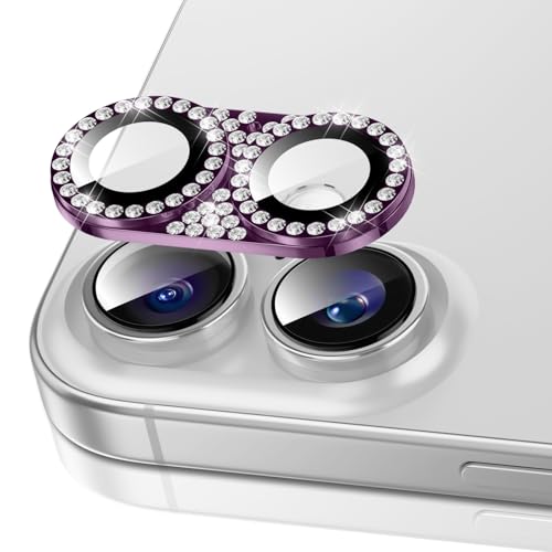 Pnakqil Kameraschutz für iPhone 16/iPhone 16 Plus Kamera Schutz Glitzer, Bling Diamant Ultra-Klar HD Objektivschutz 9H Härte Anti-Kratzer Gehärtetes Glas Linse Schutzfolie für iPhone 16 Plus, Violett Pnakqil Kameraschutz für iPhone 16/iPhone 16 Plus Kamera Schutz Glitzer, Bling Diamant Ultra-Klar HD Objektivschutz 9H Härte Anti-Kratzer Gehärtetes Glas Linse Schutzfolie für iPhone 16 Plus, Violett von Pnakqil