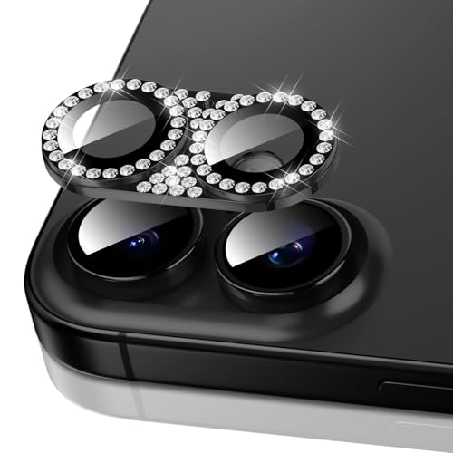 Pnakqil Kameraschutz für iPhone 16/iPhone 16 Plus Kamera Schutz Glitzer, Bling Diamant Ultra-Klar HD Objektivschutz 9H Härte Anti-Kratzer Gehärtetes Glas Linse Schutzfolie für iPhone 16 Plus, Schwarz Pnakqil Kameraschutz für iPhone 16/iPhone 16 Plus Kamera Schutz Glitzer, Bling Diamant Ultra-Klar HD Objektivschutz 9H Härte Anti-Kratzer Gehärtetes Glas Linse Schutzfolie für iPhone 16 Plus, Schwarz von Pnakqil