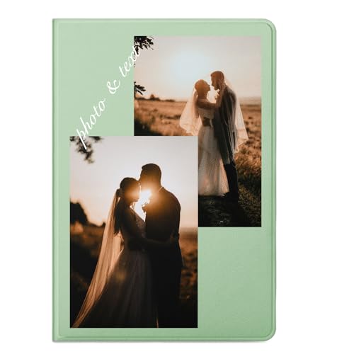 Pnakqil Kompatibel mit Apple iPad Mini 6 2021 8,3" Hülle Personalisierte Foto Text, PU Leder Flip Tasche Hüllen Tablet Schutzhülle Stoßfestigkeit Custom Case Only für mini6, 7 von Pnakqil