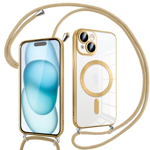 Pnakqil Magnetisch Hülle für iPhone 15 mit Band, Kompatibel mit MagSafe, Handyhülle Durchsichtig Dünn Silikon mit Handykette Kordel, Aesthetic Durchsichtige Stoßfest Schutzhülle, ORO Pnakqil Magnetisch Hülle für iPhone 15 mit Band, Kompatibel mit MagSafe, Handyhülle Durchsichtig Dünn Silikon mit Handykette Kordel, Aesthetic Durchsichtige Stoßfest Schutzhülle, ORO von Pnakqil