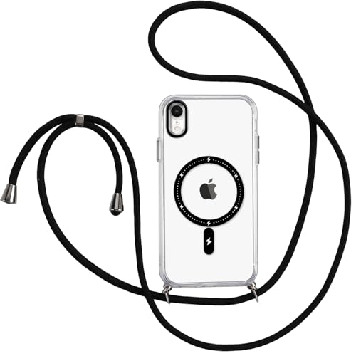 Pnakqil Magnetische Handykette Apple iPhone XR 6,1" mit Band, Handyhülle kompatibel mit Magsafe Starke Magnete TPU Silikonhülle Stoßfest Kratzfest Schutzhülle Case für iPhone XR, 1 von Pnakqil