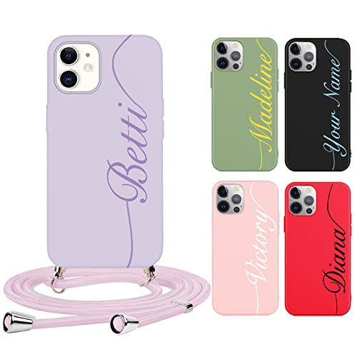 Pnakqil Personalisierte mit Band Handyhülle für Samsung Galaxy A20e 5.8",Handykette Hülle Gestalten Handschriftlicher Stil Text Individuelle Crossbody Schutzhülle Cover Kette Custom Case,05 von Pnakqil