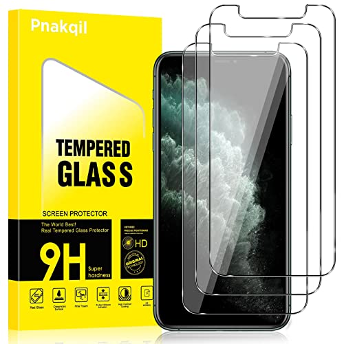 Pnakqil Schutzfolie Kompitabel mit iPhone 11 Pro/X/XS, 3 Stück 9H Härte Displayschutzfolie für iPhone XS 5.8", 0.33mm Ultra Dünn HD Klares Blasenfrei von Pnakqil