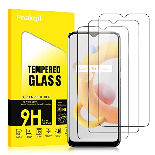 Pnakqil Schutzfolie für Schutzglas Kompitabel mit realme C11 2021 [3 Stück],HD Displayschutzfolie,9H Härte,0.33mm Ultra-klar,Blasenfrei,Kratzfest,Schutzfolie für realme C11 2021 6.52" von Pnakqil