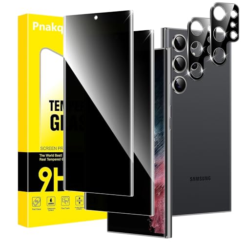Pnakqil Sichtschutz Panzer Schutz Glas für Samsung Galaxy S22 Ultra 5G mit Kameraschutz,Privacy Schutzfolie Displayschutz,Anti-Spy Schutzglas Panzerfolie mit 28° Blickschutz Sichtschutzfolie, 2 Stück Pnakqil Sichtschutz Panzer Schutz Glas für Samsung Galaxy S22 Ultra 5G mit Kameraschutz,Privacy Schutzfolie Displayschutz,Anti-Spy Schutzglas Panzerfolie mit 28° Blickschutz Sichtschutzfolie, 2 Stück von Pnakqil