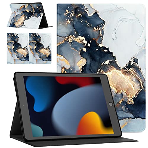 Pnakqil Tablet Hülle für Apple iPad 10.2 (2020)/iPad 8th Gen 10.2 Zoll ablette Ultra Dünn Flip Schutzhülle Rücken Weiches TPU PU Leder mit Standfunktion Stoßfest Multi-Winkel Verstellbar -Marmor-4 von Pnakqil